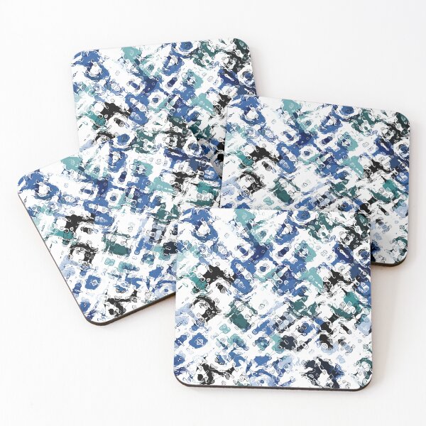 Item preview, Diagonal Kaleidoscope Pattern in Blue Green and White designed and sold by Trevor Hirst.