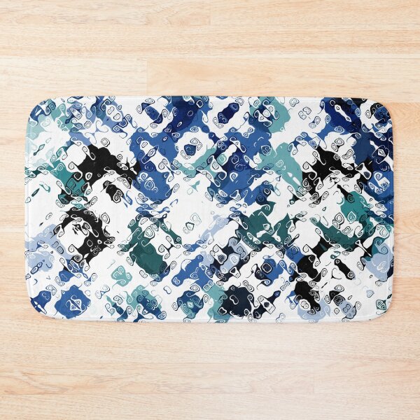 Artikelvorschau, Diagonal Kaleidoscope Pattern in Blue Green and White entworfen und verkauft von Trevor Hirst.