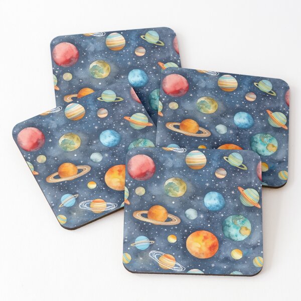 Item preview, Watercolour Space, Stars & Planets Seamless Pattern designed and sold by PatternStudios.