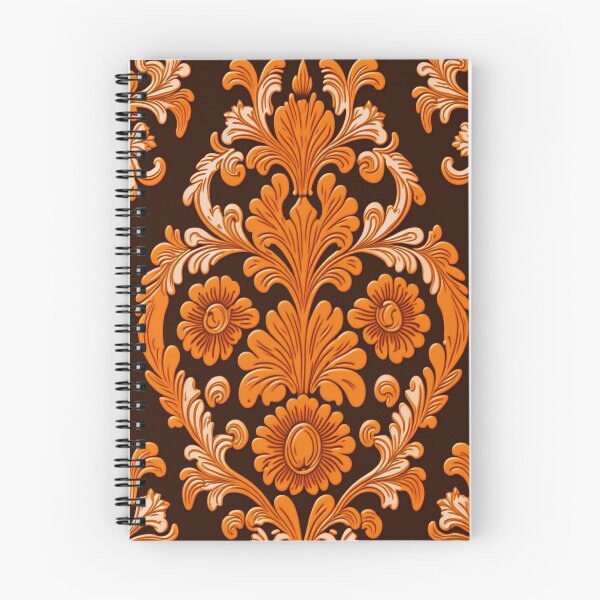 Item preview, Diseño floral abstracto Grandmacore retro de los años 70 en naranja quemado y marrón oscuro designed and sold by HomebirdDesigns.