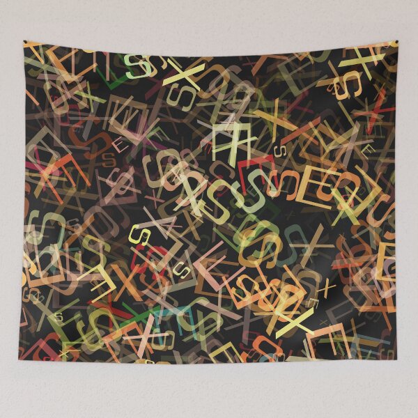 Item preview, Crazy Jumbled Alphabet Fun Pattern in Warm Colours designed and sold by Trevor Hirst.