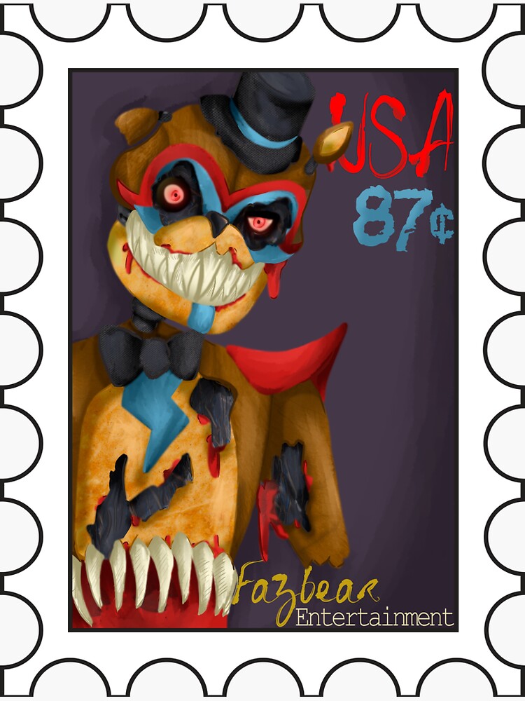 Thumbnail 3 of 3, Sticker, Creepy Bear Stamp designed and sold by D00dleDucky.