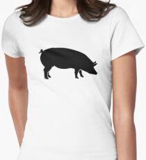 Black pig Women's Fitted T-Shirt