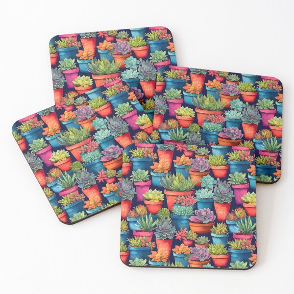 Item preview, Watercolor potted succulents  designed and sold by ArtfulVixen.