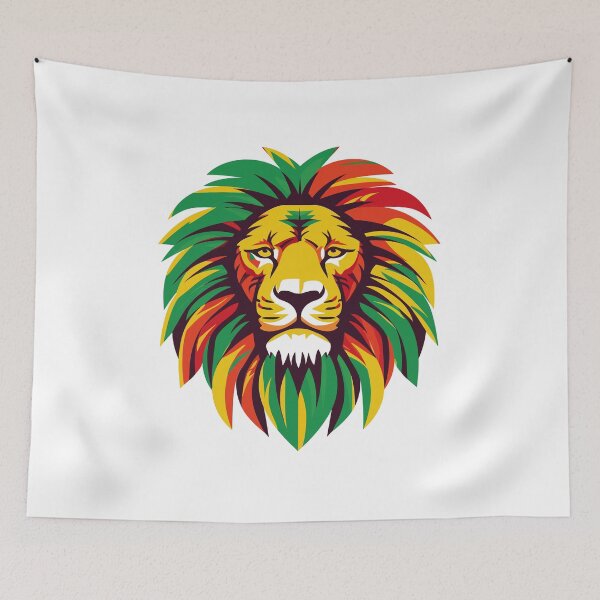 Item preview, A lion's head with rasta colors designed and sold by ColorDesign38.