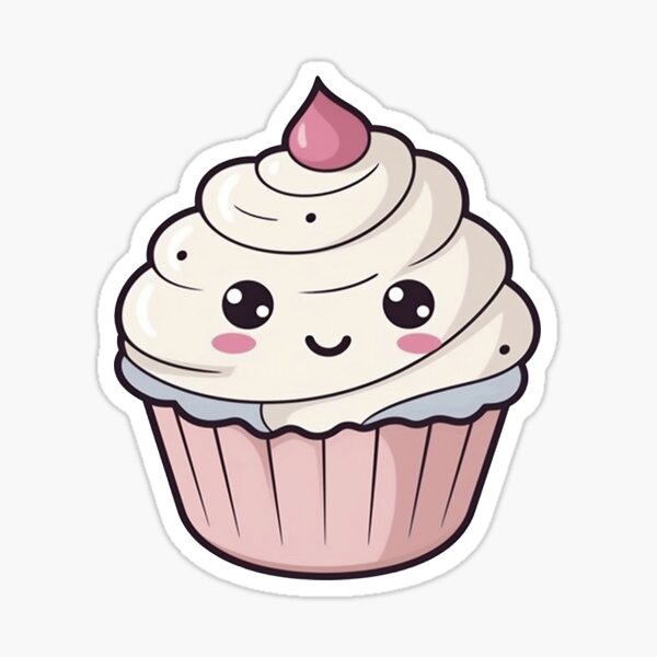 Cute cupcake illustration  Sticker for Sale by Yarafantasyart