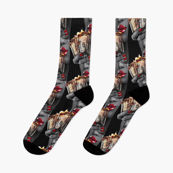 Item preview, Flaming Lips: Seductive Illustration of Red Lips and Money on Fire designed and sold by Jhuvel.
