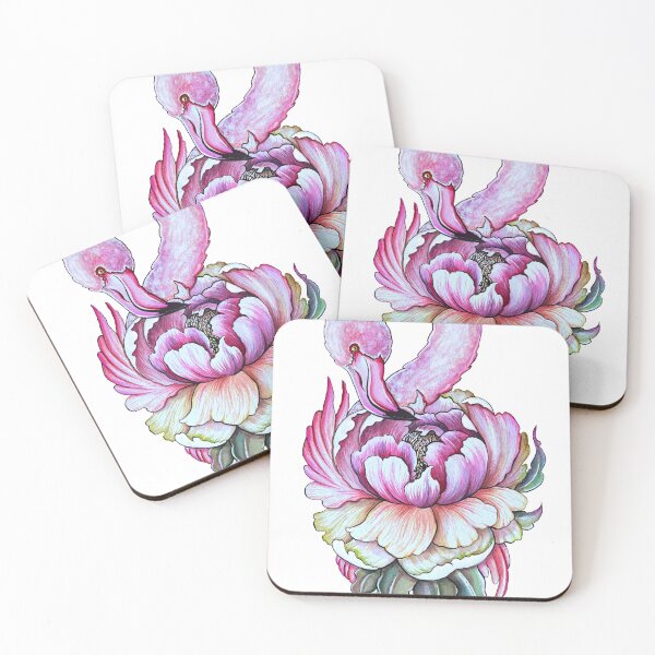 Item preview, Pink Flamingo Rose Peony Flower designed and sold by ooomesyats.
