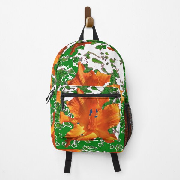 Item preview, ABSTRACT ORANGE GARDEN LILIES GREEN ART designed and sold by sharlesart.