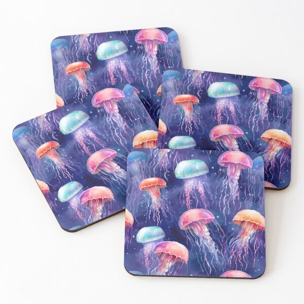 Item preview, Watercolour Jellyfish Seamless Pattern designed and sold by PatternStudios.