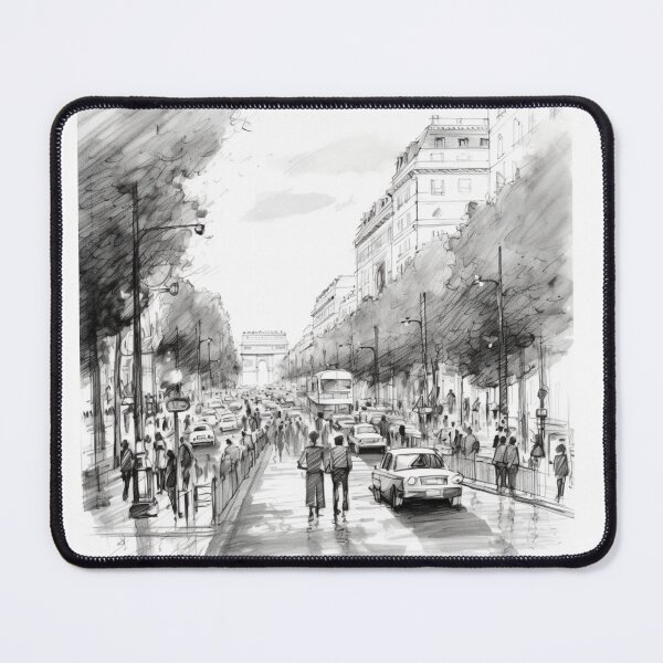 Aperçu de l'œuvre Champs Elysées - Paris créée et vendue par Sketch-Shack.