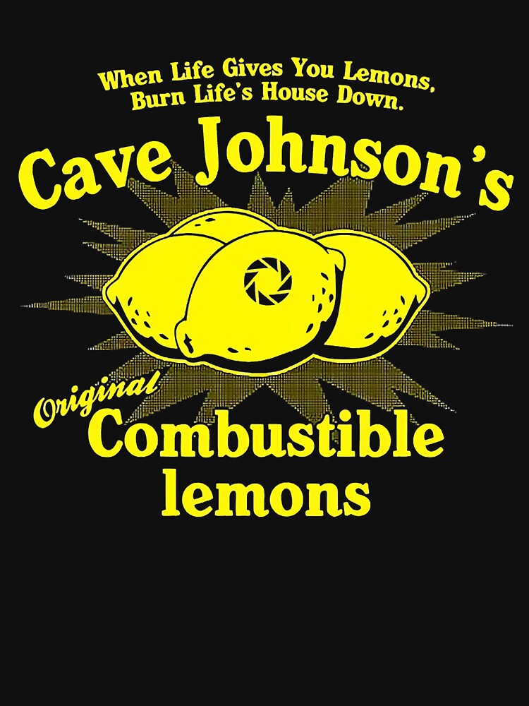 Aperçu 7 sur 7. T-shirt classique avec l'œuvre Citrons combustibles de Cave Johnson créée et vendue par Isabelmurray98.