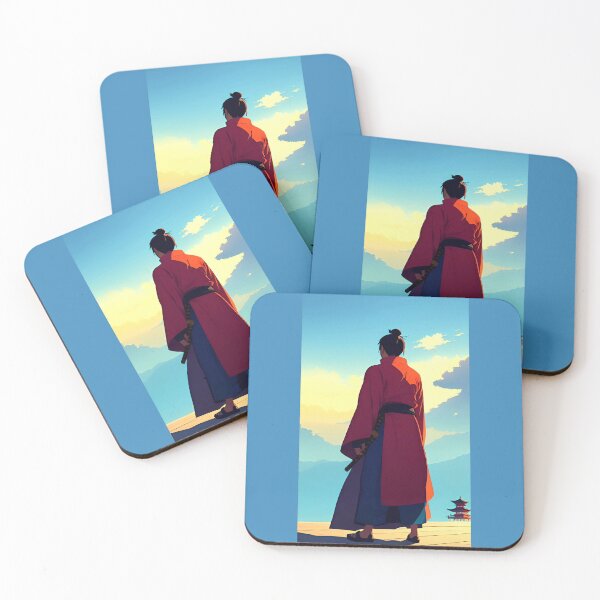 Item preview, Contemplation of a peaceful samurai on a Japanese mountainous landscape designed and sold by Elobrdn.