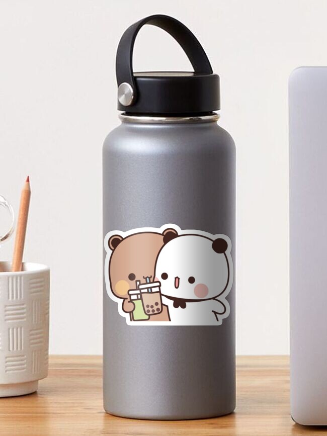 Bubu and Dudu Panda Stainless Steel Water Bottle: Large Capacity