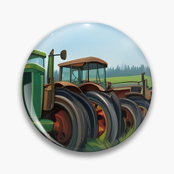Artikelvorschau, Alte grüne Traktoren stehen auf einem Feld entworfen und verkauft von Eric's Digital Artistry.