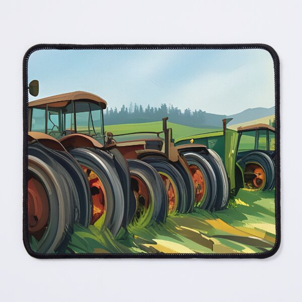 Item preview, Old green tractors out standing in a field designed and sold by Eric's Digital Artistry.