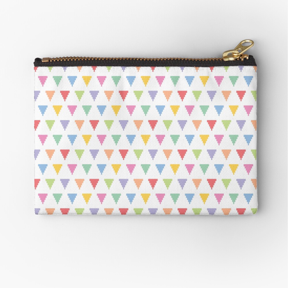 Rainbow of pixelated triangles Zipper Pouch