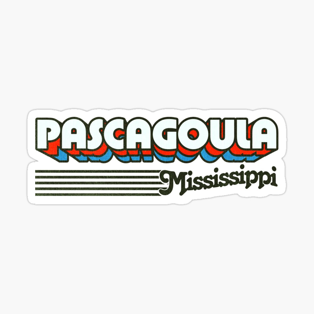 Pascagoula, Mississippi | Retro Stripes Sticker