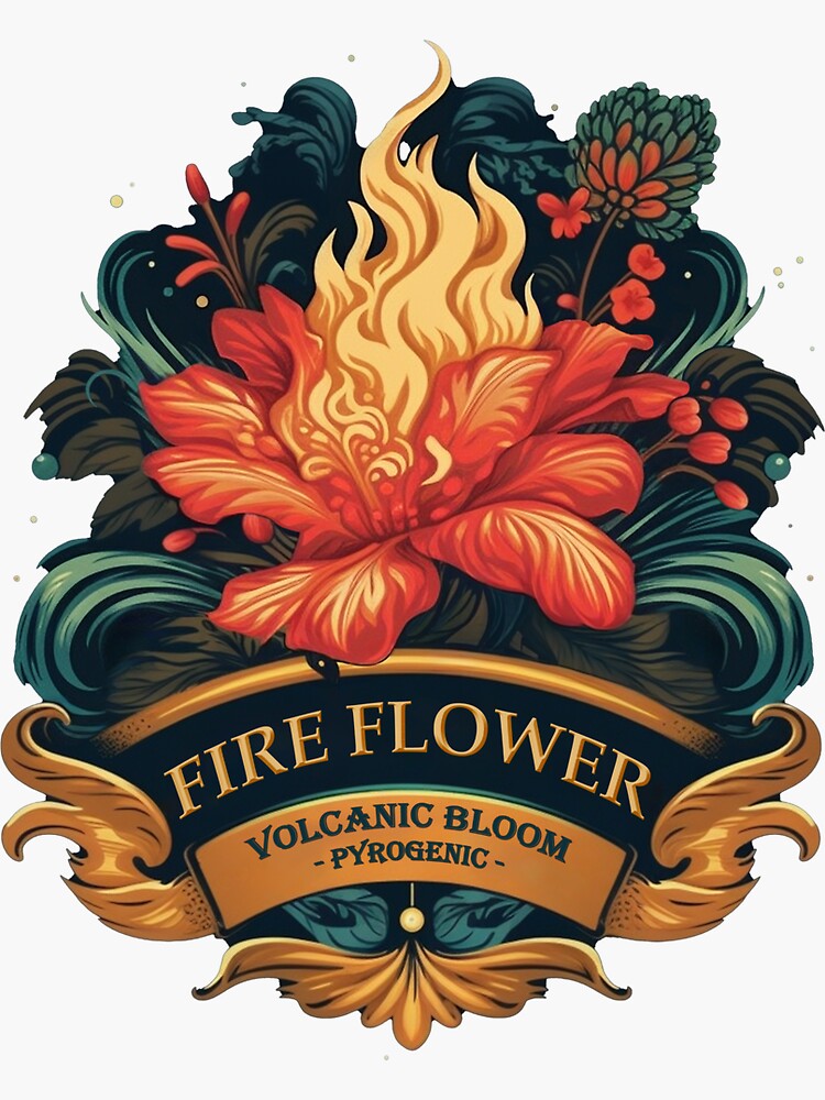 Thumbnail 3 of 3, Sticker, Fire Flower Alchemy Ingredient Magic Potion designed and sold by PandemoniaLLC.
