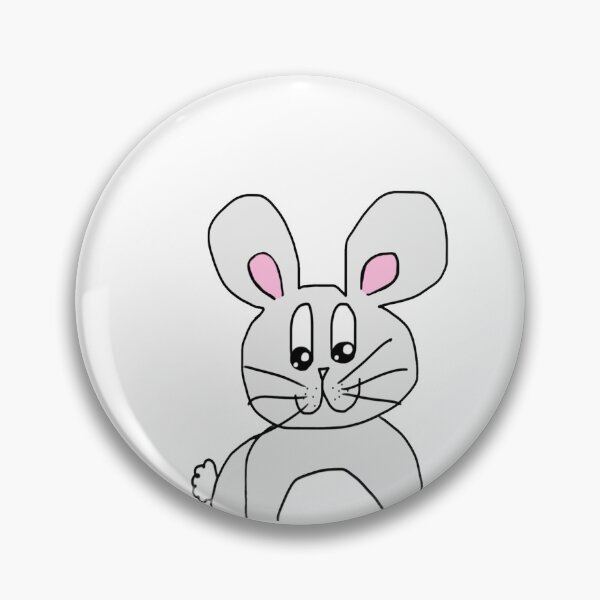 Item preview, Funny Gray Bunny Cute Tail Drawing designed and sold by SunnieCoast.
