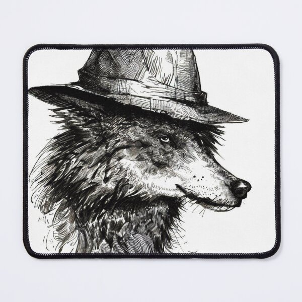 Item preview, Detective wolf drawing designed and sold by MantasDesign17.