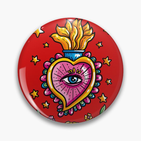 Item preview, Heart Ex-voto pink, colorful Mexican style designed and sold by Les-Oraces-K.