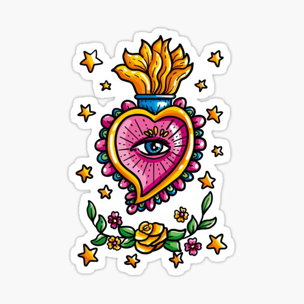 Colorful mexican style ex-voto Sticker