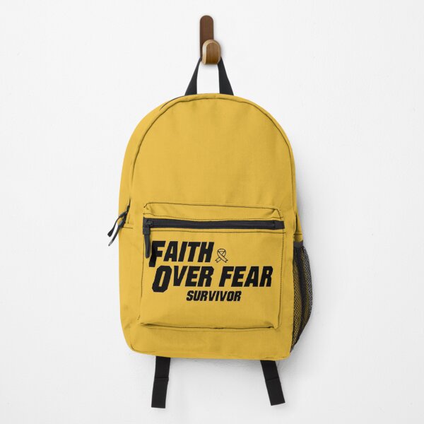 Item preview, sarcoma cancer Awareness yellow ribbon faith over fear survivor designed and sold by shaderepublic.