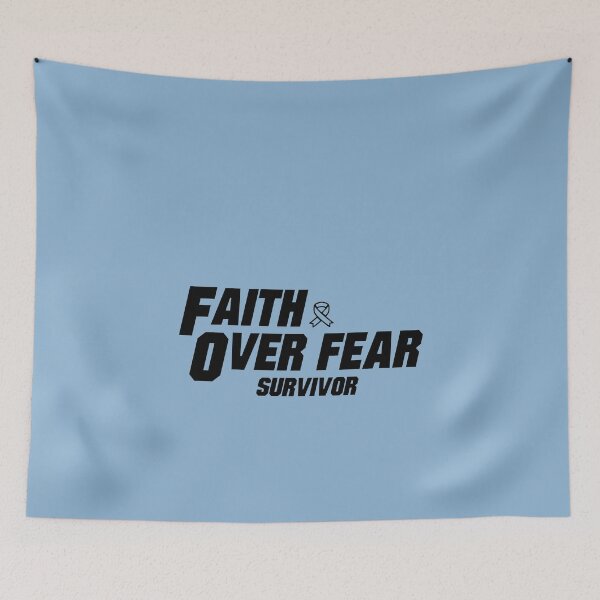 Item preview, prostate cancer Awareness  light blue ribbon faith over fear survivor designed and sold by shaderepublic.