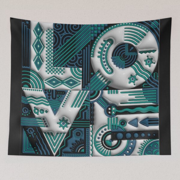 Item preview, Love Teal & Turquoise designed and sold by Daniel Pelavin.