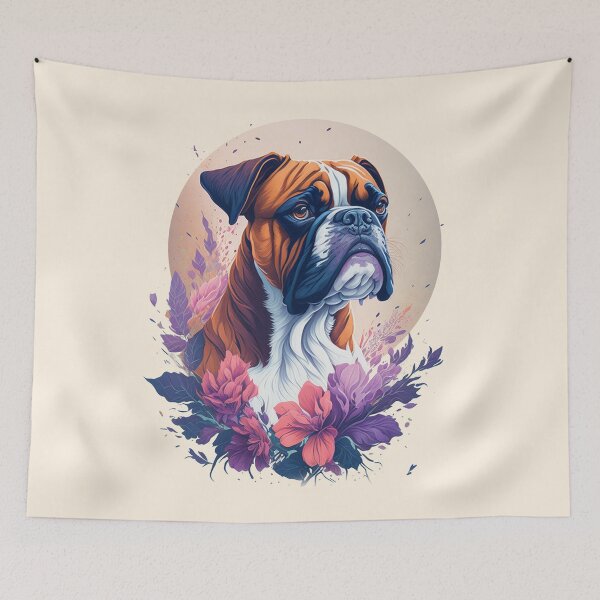 Item preview, Perro Boxer de Flowers and moon designed and sold by shokA Design.
