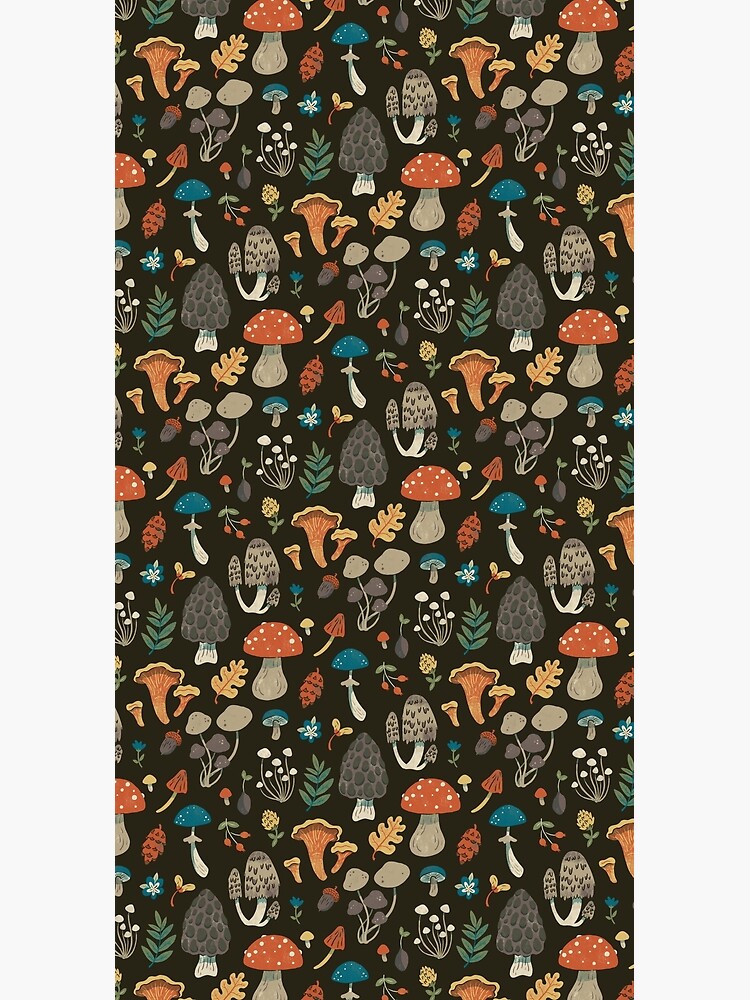 Thumbnail 3 of 3, Duffle Bag, Forest Floor Mushroom repeating pattern designed and sold by CozyPtarmigan.