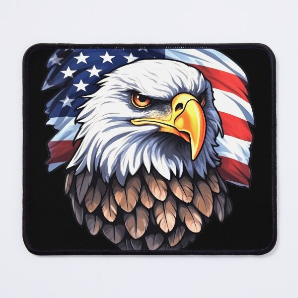 Item preview, American eagle head with american flag designed and sold by mixzer.