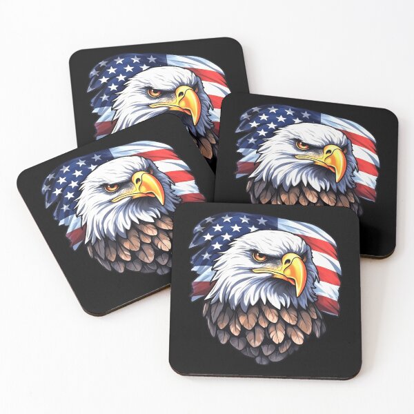 Item preview, American eagle head with american flag designed and sold by mixzer.