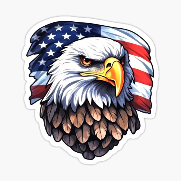 Item preview, American eagle head with american flag designed and sold by mixzer.