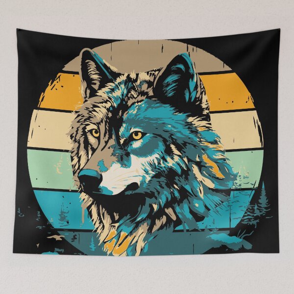 Item preview, Retro Wolf Summer Colors designed and sold by alw951.