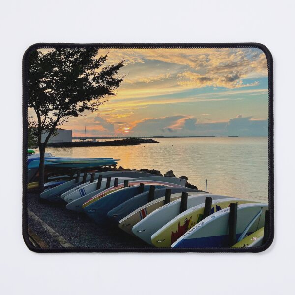 Item preview, Canoes at Sunset in Lakeside OH over the Lake designed and sold by helloiamskye.