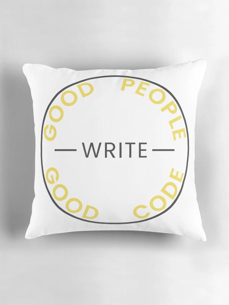 Thumbnail 3 of 4, Pillow, Good People Write Good Code - JavaScript Edition Sticker designed and sold by Good People | Tools of the Trade.