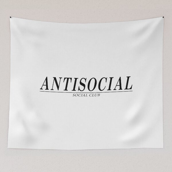 Item preview, Antisocial | Social Club | Black on Transparent Slogan Design designed and sold by Iamglitchy.