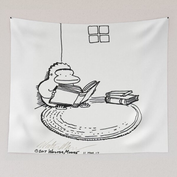 Item preview, Ape on Rug Enjoys Big Book designed and sold by Walter Moore.
