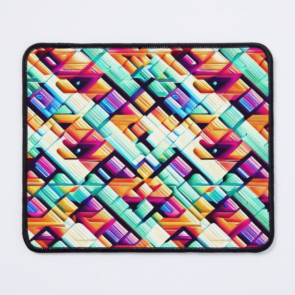 Item preview, Abstract game of colorful convex rectangles in muted colors blue and orange designed and sold by JaroDesign2023.