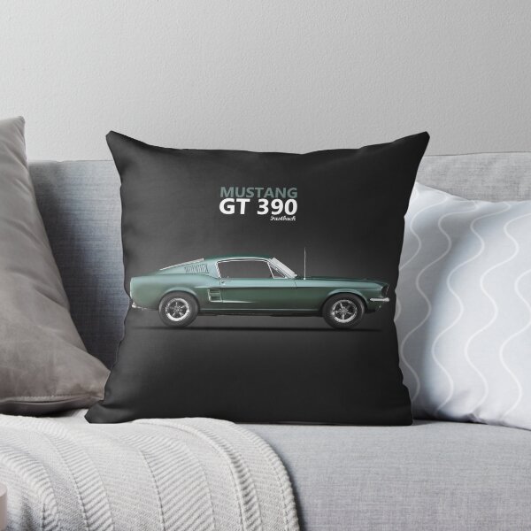 The Bullitt Mustang 390 GT Throw Pillow