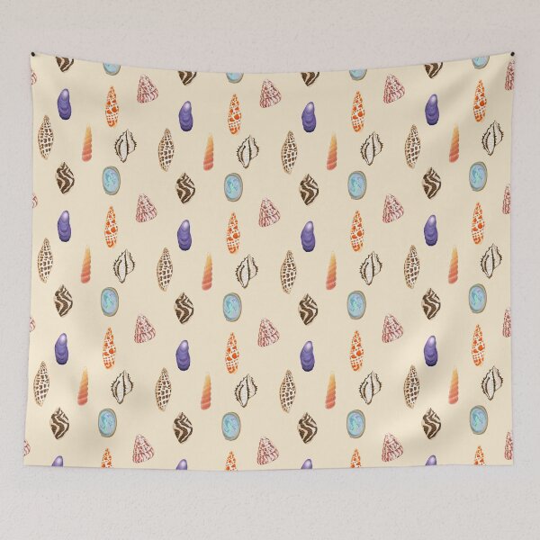 Item preview, Textured, patterned seashell pattern, white sand designed and sold by Naty Design Prague.