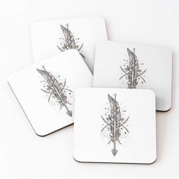 Item preview, Greyscale Feather in Arrow Aesthetic Design designed and sold by DorotaO.
