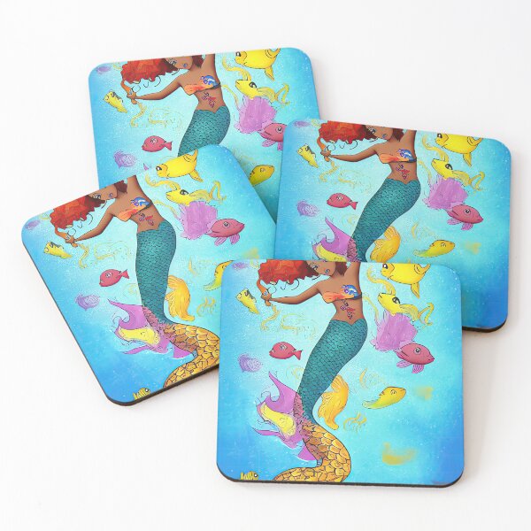 Item preview, African American Mermaid - AI Art, Modern Home Decor, Illustration designed and sold by casaai.
