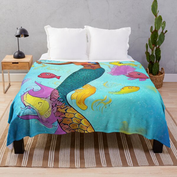Item preview, African American Mermaid - AI Art, Modern Home Decor, Illustration designed and sold by casaai.