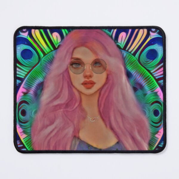 Item preview, Hippie girl - psychedelic colorful portrait - photo collage designed and sold by kikidu21.
