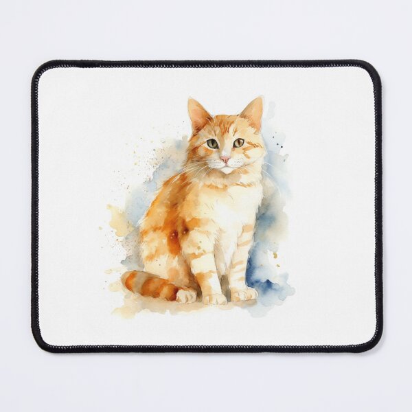Item preview, Orange Tabby Cat watercolor drip art designed and sold by EmmaFinchDesign.