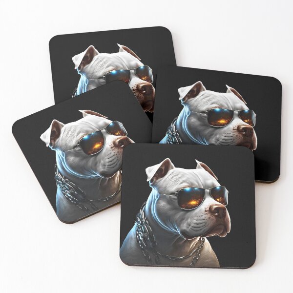 Item preview, Canine Style: Illustration of an American Bully Dog with Sunglasses and Silver Chains designed and sold by Jhuvel.