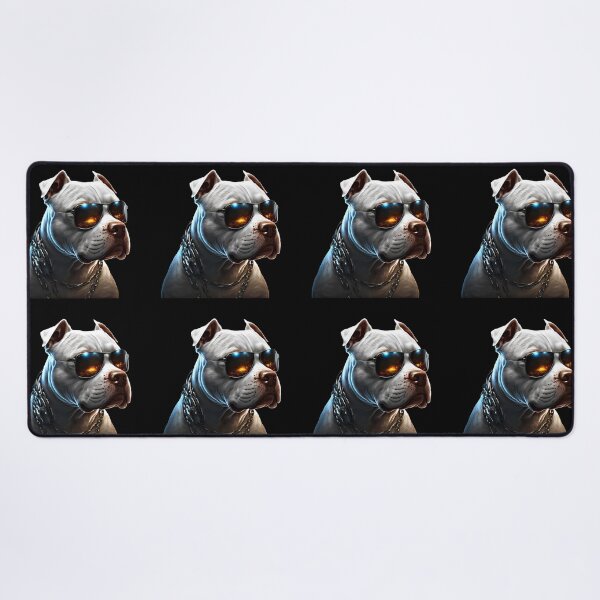 Item preview, Canine Style: Illustration of an American Bully Dog with Sunglasses and Silver Chains designed and sold by Jhuvel.